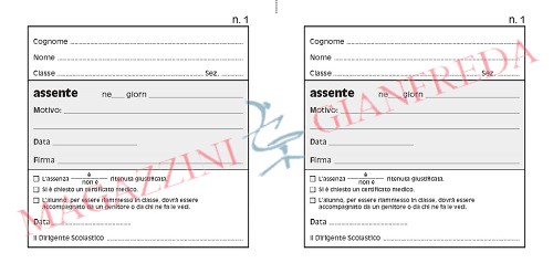 LIBRETTO GIUSTIFICAZIONI ASSENZE LEZIONI E567525